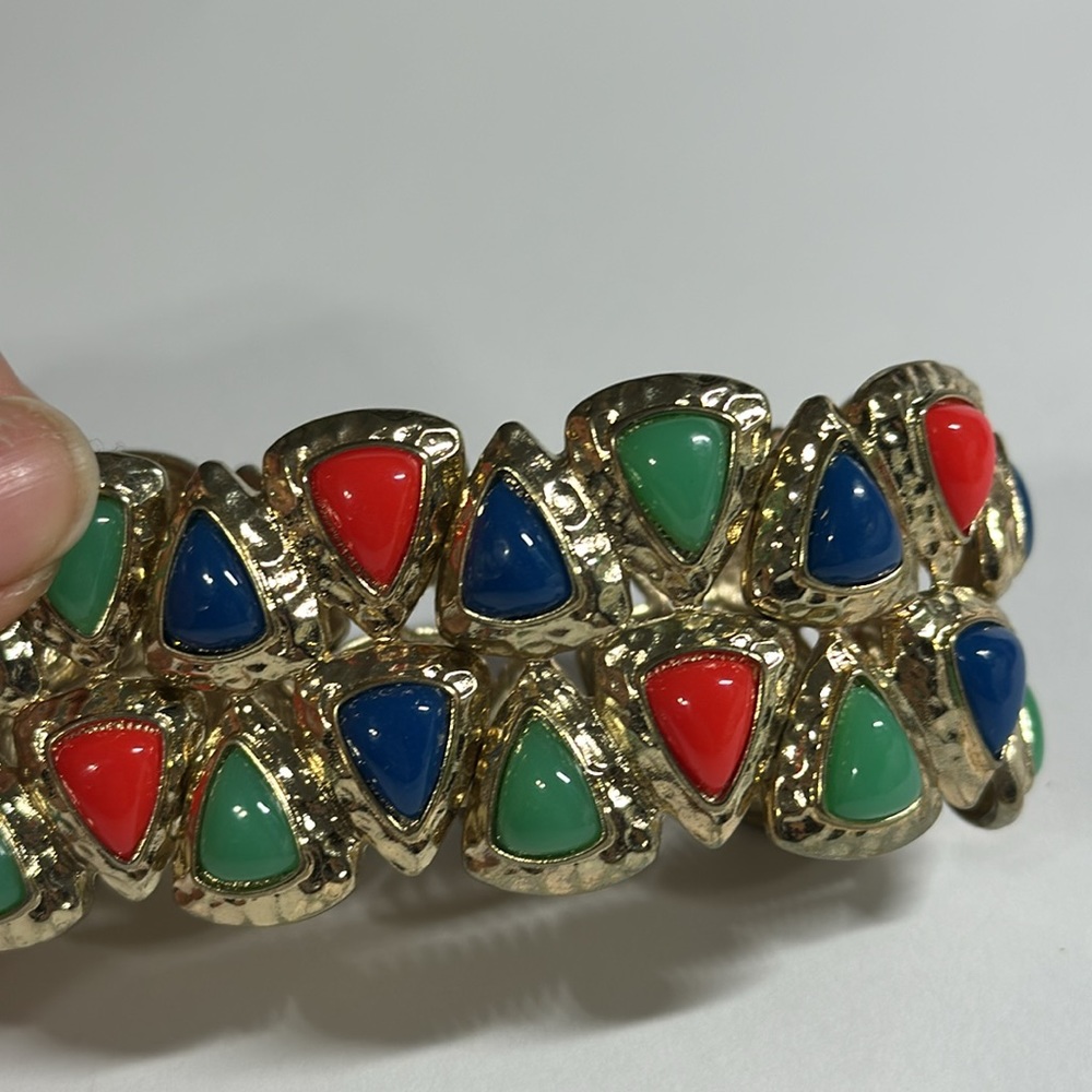 Chico's ‎ Multicolored Red Blue Green Stretch Bracelet - Picture 4 of 6